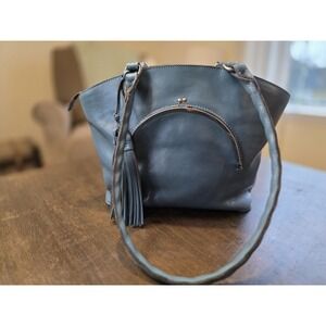 Patricia Nash Women's Leather Zorita Frame Tote Bag Blue Shoulder Bag